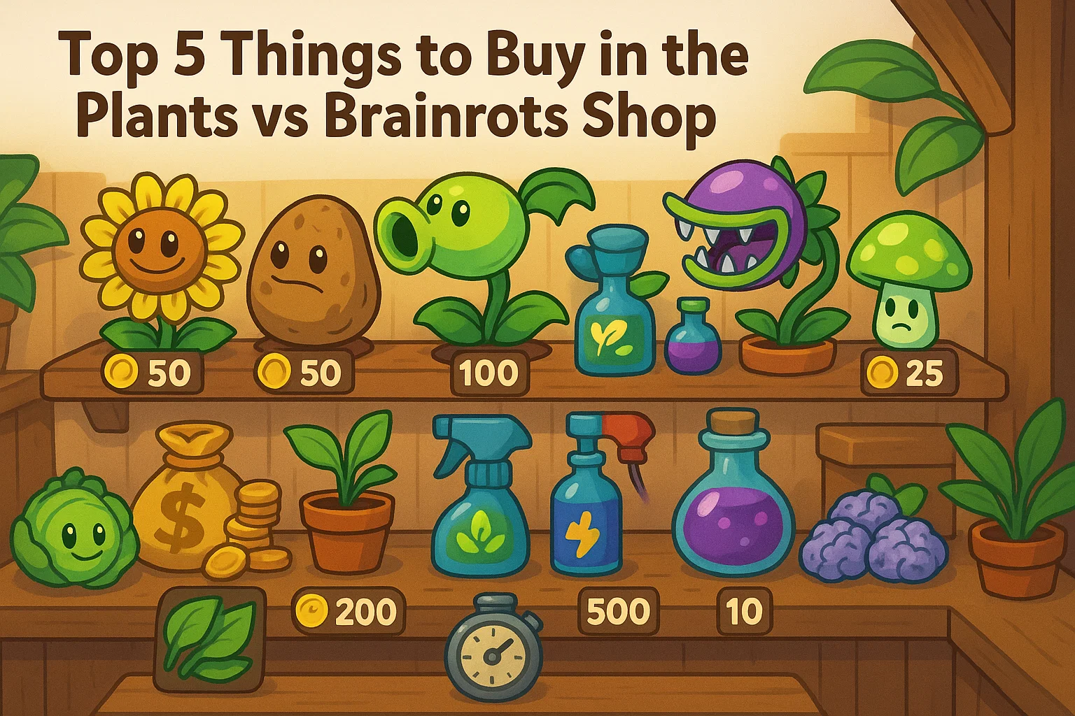 Top 5 Things to Buy in the Plants vs Brainrots Shop