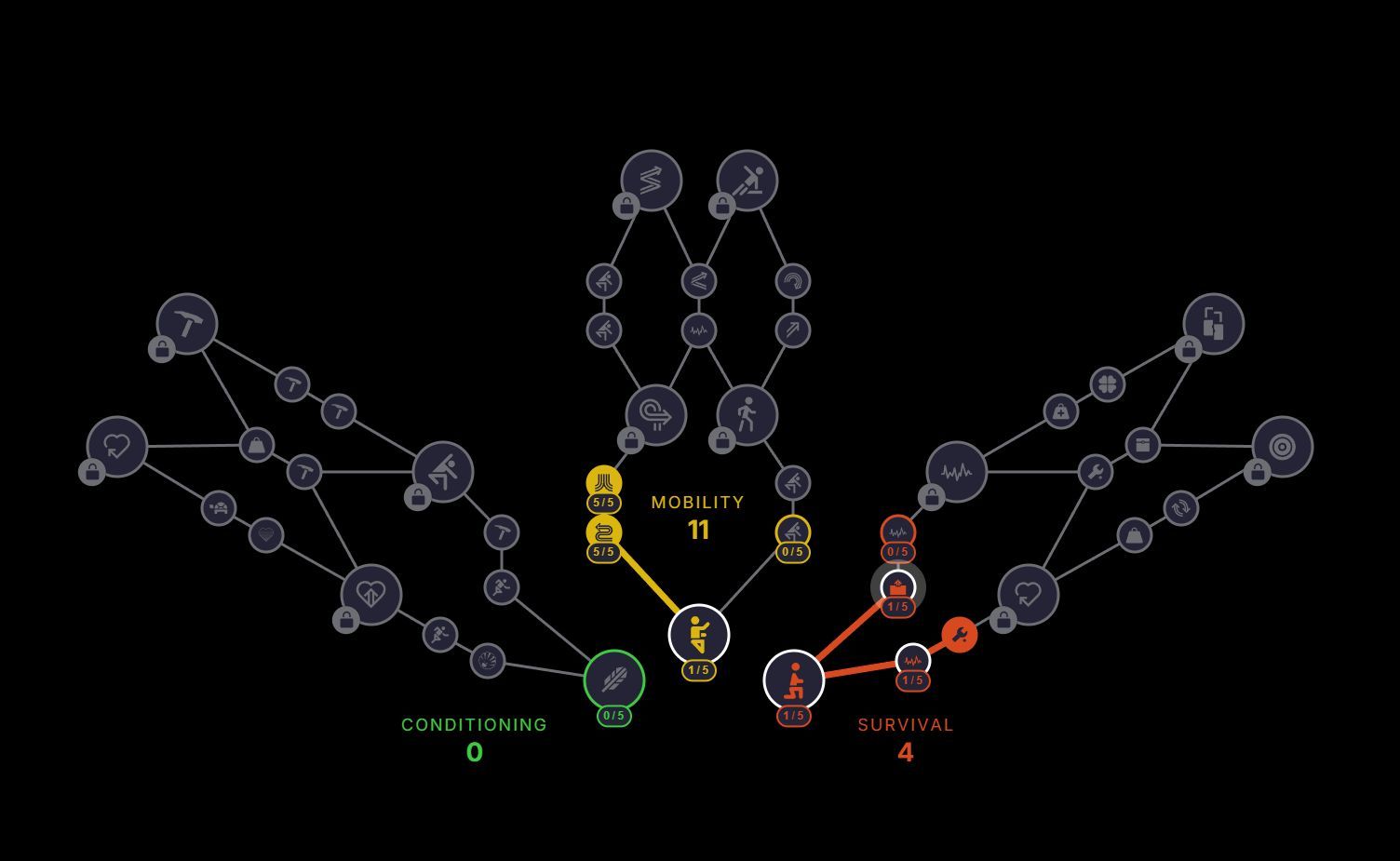 ARC Raiders gameplay showing a player upgrading survival skills
